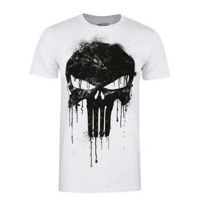 The Punisher Mens Skull T-Shirt / White